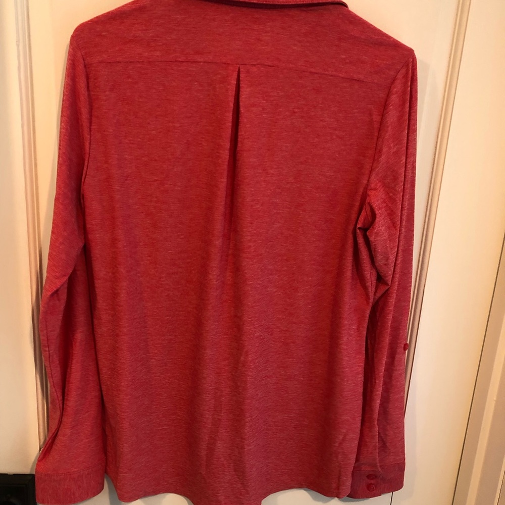 EUC Eddie Bauer Sweet & Soft Red Long-Sleeve with Roll-Up Cuff Option Shirt - Picture 3 of 13